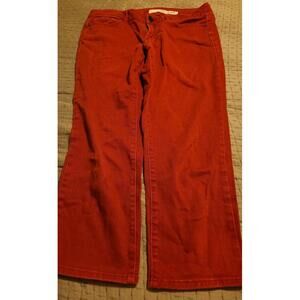 DKNY Jeans Women Size 10 Red Straight Leg Denim Pants Mid Rise